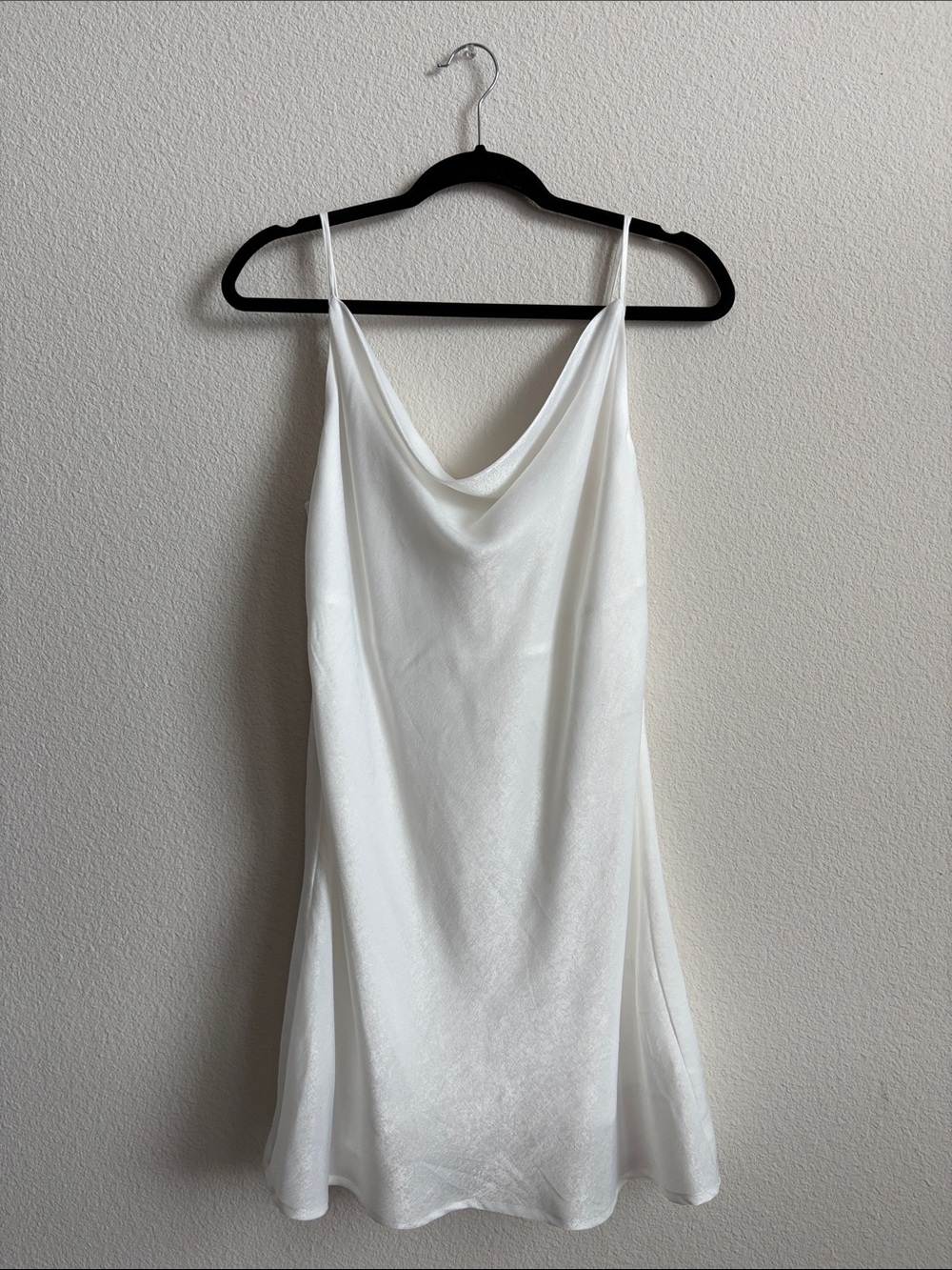 Altar’d State White Satin Cowlneck Mini Dress